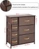 Dresser Storage Tower with 7 Drawers;  Sturdy Steel Frame;  Wood Top;  Easy Pull Fabric Bins;  Wood Handles;  Organizer Unit for Bedroom;  Entryway;