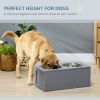 PawHut Elevated Dog Bowls, Raised Dog Bowl Stand with Storage, 2 Stainless Steel Bowls, Pet Feeding Station for Medium Dogs, Indoor Use