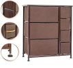 Dresser Storage Tower with 7 Drawers;  Sturdy Steel Frame;  Wood Top;  Easy Pull Fabric Bins;  Wood Handles;  Organizer Unit for Bedroom;  Entryway;