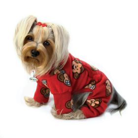 Silly Monkey Fleece Turtleneck Pajamas (Color: pink, size: XL)