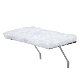 Cat Window Perch Wall Mounted Cat Seat With Upholstered And Supportive Feet, White (Color: White)