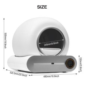 Self-cleaning Litter Box, Automatic Scooping And Deodorization, App Control Supports 2.4G WiFi, Intelligent Automatic Litter Box With Padding (Color: White)