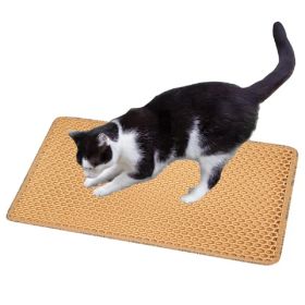 Double Layer Rice Shaped Cat Litter Pad (Color: yellow)