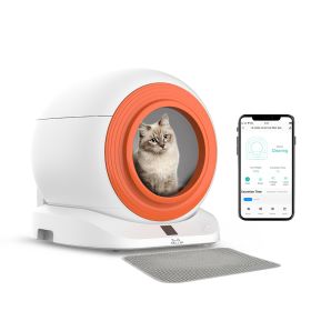 Smart Cat Litter Box Automatic Cleaning New Design (Color: White)