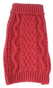 Swivel-Swirl Heavy Cable Knitted Fashion Designer Dog Sweater (size: small)