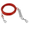 Dog Tie Out Cable Long Dog Leash Chew Proof Lead Dog Chain with Durable Spring 360�� Rotatable Clips PVC Case for Outside Yard Caming