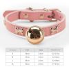 Leather Pet Collars Pet paw print bone alloy bell collar dog collar Best Santa Xmas Gifts cat collar