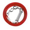 Dog Tie Out Cable Long Dog Leash Chew Proof Lead Dog Chain with Durable Spring 360�� Rotatable Clips PVC Case for Outside Yard Caming