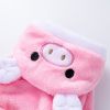 Pet Apparel; Piggy Shaped Winter Warm Flush Clothes For Doggy