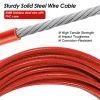 Dog Tie Out Cable Long Dog Leash Chew Proof Lead Dog Chain with Durable Spring 360�� Rotatable Clips PVC Case for Outside Yard Caming