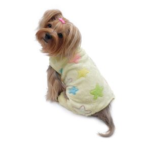 Ultra Plush Colorful Stars Front Sleeveless Pajamas (Color: yellow, size: M)